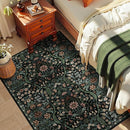3x5 Black Boho Floral Vintage Area Rug,Soft Lightweight Low Pile Non-Shedding Carpet,Machine Washable Stain Resistant & Non-Slip for Entryway,Bedroom, Kids Room,Living Room by TinyTreasures Baby Boutique