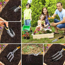 FEBSNOW Garden Tool Set - 5 Pieces Heavy Duty Gardening Hand Tools Kit Include Garden Trowel, Garden Rake, Spade Shovel, Weeder, Cultivator for Men, Women by GreenHaven Gardens