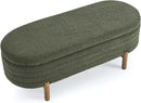 Furniliving 46” Storage Benches, End of Bed Bench with Button-Tufted Large Upholstered Storage Ottoman Teddy Window Bench with Storage Shoe Cabinet Bench, for Bedroom, Entryway, Closet, Green by CozyNest Decor