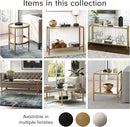 Henn&Hart 20" Wide Square Side Table with Mirror Shelf in Brass, Table for Living Room, Bedroom by CozyNest Decor
