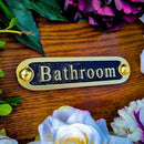 Bathroom Brass Door Sign. Traditional Style Home Décor Wall Plaque Handmade By The Metal Foundry UK. by CozyNest Decor