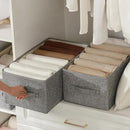 Linen Folding Storage Bins, 3 Pack Large Storage Baskets, Washable, Clothing Storage Bins with Handle, Closet Organizer for Storage Sweater,Sheets(dark grey, 18½"x11" x8½") by CozyNest Decor