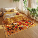 Living Room Rug 6x9 Rug Machine Washable Boho Area Rug Non Slip Floral Vintage Low Pile Large Rug for Living Room, Bedroom, Farmhouse, Dining Room, Kids Playroom(Yellow) by CozyNest Decor