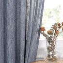 MYSKY HOME Semi Sheer Curtains 84 Inch Length, Living Room Curtains & Drapes Boho Sheer Light Filtering for Sliding Glass Door Windows Soft Elegant Rod Pocket, 50" x 84", Dusty Blue, 2 Panels by CozyNest Decor