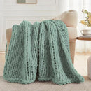 Carriediosa Chunky Knit Throw Blanket 60" X 80" Twin, 100% Hand Made Large Chenille Loop Yarn Soft Fluffy Throws for Couch Sofa Bed, Big Crochet Cozy Heavy Thick Cable Woven Blankets, Sage Green by CozyNest Decor