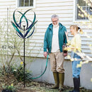 Outdoor Wind Spinners with Solar Light, 82'' Metal Large Spinner Yard Art, Peacock Blue Wind Sculptures for Garden Lawn Patio, Gifts for Family by CozyNest Decor
