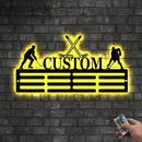 Personalized Hockey Medal Hanger Display - Custom Hockey Neon Sign, Led Light Up Sign, Medal Holder For Wall, Hockey Decor for Boys, Man Cave, Players, Coaches, Teen Gift by CozyNest Decor