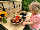 Noble Toys Mini Mud Kitchen with Functional Sink for Kids | Pretend Play Toddler Table with Running Water | Outdoor Playset Working Sink | Real Wooden Kitchens | Preschool Equipment by TinyTreasures Baby Boutique