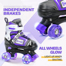 Adjustable Quad Skates for Kids, Teens, and Adults – Light-Up Wheels – Comfortable Fit, Secure Closure, Indoor and Outdoor Roller Skates for Boys and Girls by TinyTreasures Baby Boutique