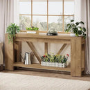 Tribesigns 70.9" Extra Long Entry Table, Farmhouse Wood Console Table with Storage, Modern Accent Sofa Table Behind Couch Foyer Tables for Entryway, Living Room, Entrance, Light Brown by CozyNest Decor