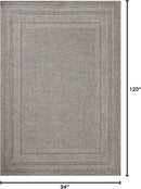 Loloi Amber Lewis Topanga Collection TOP-05 Natural/Teal 7'-10" x 10' Indoor/Outdoor Area Rug by CozyNest Decor