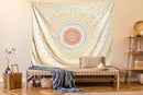 Damanse Floral Tapestry Wall Hanging Cute,Boho Wall Tapestry for Bedroom Aesthetic,Mandala Living Room Decor for Teen Girls (Yellow, 49.2"x59.1") by CozyNest Decor