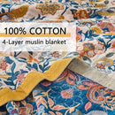 Boho Throw Blanket for Couch,100% Cotton Summer Blanket for Bed, Ultra Soft Rustic Quilt for Bed, Home Decor, Boho Picnic Blankets with Bird and Flowers for All Seasons,Twin 60"x80" by CozyNest Decor