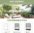 Garden Wood Portable Cold Frame - Mini Greenhouse with Wheels, Open Roof & Storage (White + Beige + Beige) by GreenHaven Gardens