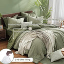 Monbix Full Size Comforter Set, Sage Green Bedding Comforter for Full Size Bed Set Reversible, Bedding Sets Full 7 Pieces, Cationic Dyeing Bed in a Bag with Comforter, Sheets, Pillowcases & Shams by CozyNest Decor
