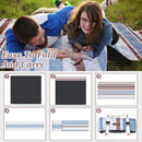 Waterproof Picnic Mat, Outdoor Camping Oversized Field Blanket. Portable Thickened Camping Blanket, Suitable for Beach, Camping, Music Festival, Party, Outdoor Adventure. (Brown&Blue&White, 80”x60”) by TinyTreasures Baby Boutique