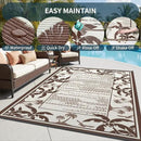 COCOER Outdoor-Rug 8x10 ft Waterproof Reversible Outdoor Plastic Straw Rug RV Indoor Outdoor Carpet Quick Dry Patio Rug Camping Mat for Balcony Backyard Picnic Beach-Brown&Beige by CozyNest Decor