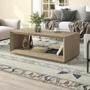 Henn&Hart 48" Rectangular Coffee Table with Open Storage Shelf for Living Room, Family Room, or Office, Antiqued Gray Oak by CozyNest Decor