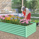 Domi Raised Garden Beds Outdoor, 6x3x1.5Ft Thickening Tall Metal Rectangular Deep Root Box Planter for Vegetables, Flowers, Herbs, and Succulents 1.5" Deep w/ 192 Gallon Capacity - Green by GreenHaven Gardens