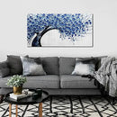Large Wall Art for Living Room Bedroom Home Office Blue Tree of Life Wall Art Floral Picture Framed Wall Decor Modern Canvas Prints 20x40 In by CozyNest Decor
