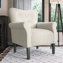 BELLEZE Modern Accent Chair for Living Room, High Back Polyester Armchair with Wooden Legs, Upholstered Wingback Side Chair Padded Armrest Single Sofa for Living Room, Bedroom - Allston (White) by CozyNest Decor