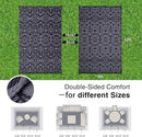 OLANLY Outdoor Rug Waterproof 9x12 ft Clearance, Reversible Outdoor Plastic Straw Rug with Floral Pattern, RV Mat for Patio, Camping, Balcony, Deck, Backyard, Black & Grey by CozyNest Decor