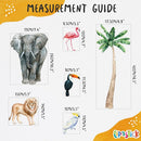 Safari Animal Wall Decals for Kids by Lipastick-Peel and Stick Jungle Stickers Giraffe, Elephant, Hippo, Palm Tree, Parrot for Toddlers Room, Nursery, Playroom, Classroom, Daycare Decor Art- S Size by TinyTreasures Baby Boutique