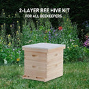 CREWORKS Bee Hive Boxes 10 Frame Langstroth Beehive, Bee Keeping Starter Kit Includes 1 Super Bee Box & 1 Bee Brood Box with Beehive Frames and Foundation, 2 Layers Complete Bee Hive Kit by GreenHaven Gardens