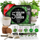 HOME GROWN Indoor Herb Garden Starter Kit - Christmas Gift for Gardeners - Complete 5 Herb Plant Grow Kit - Unique Gift for Mom, Women, Her, Men - Birthday Gift by GreenHaven Gardens