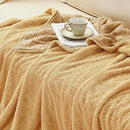 EMME Muslin and Fleece Twin Blanket Reversible - 60"*80" Beige Soft Warm Throw Blankets for Couch Bed Picnic Travel Bed by CozyNest Decor