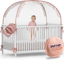 Crib Tent to Keep Baby from Climbing Out – Pop Up Crib Net Canopy with Strong Breathable Mesh, Double Auto-Lock Zippers & Durable Frame – Easy Install Baby Safety Cover for Standard Cribs by TinyTreasures Baby Boutique