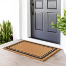 Barnyard Designs Natural Coco Coir Heavy Duty Backing Doormat - Large Cute Non-Slip Front Door Welcome Mat for Outside Entrance or Porch Entry, Brown (24x36, Border) by CozyNest Decor