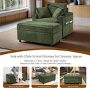 Accent Chair with Storage Ottoman Upholstered Living Room Chairs for Reading Chair with Chaise Lounge Chairs Indoor, Comfortable Armchair for Bedroom by CozyNest Decor