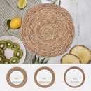 Defined Deco Woven Placemats Set of 10,12" Round Rattan Placemats,Natural Hand-Woven Water Hyacinth Placemats,Farmhouse Weave Place Mats,Rustic Braided Wicker Table Mats for Dining Table,Home,Wedding. by CozyNest Decor