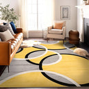 Rugshop Contemporary Abstract Circles Easy Maintenance for Home Office,Living Room,Bedroom,Kitchen Soft Area Rug 7'10" x 10'2" Yellow by TinyTreasures Baby Boutique