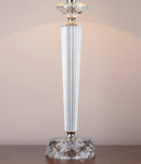 Diamond - Torch Contemporary Crystal Table Lamp (Set of 2) - Clear / Off White / Polished Nickel by HouseOfZazla