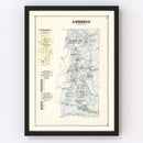 Vintage Map of Amherst, Massachusetts 1873