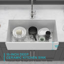 Farmhouse Sink, Apron-Front Porcelain Ceramic Single Bowl by HouseOfZazla