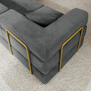 108" Oversized Convertible Sleeper Sofa Bed, Corduroy L Shape Sectional Couch, Folding Sofa Bed with Side Pocket, Modern Cloud Floor Mattress Couch, Modular Sofa for Living Room, Grey by CozyNest Decor