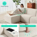 LINSY HOME Modular Sectional Sofa, 105" Boneless Couch L Shaped 3-Seat Sofa with Movable Ottoman, Corduroy Sectional Cloud Couches for Living Room, No Assembly Required, Beige by CozyNest Decor
