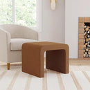 Modern Channel Rust Velvet Foot Stools Ottoman Home Décor, Soft Ottoman Foot Rest Chair for Bedroom and Living Room, Vanity Chair and Stool in Dressing Area, and Lounge by CozyNest Decor