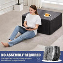 Hobestluk Rectangle Ottoman Memory Foam Footrest for Couch with Removable Cover Large Floor Seating for Adults Ottoman Coffee Table for Living Room, Bedroom or Office (Strip Grey, Footrest) by CozyNest Decor