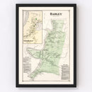 Vintage Map of Hadley, Massachusetts 1873