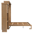 Queen Size Murphy Bed With Louvered Design And Multiple Storage Shelves - Wood by HouseOfZazla