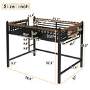 Full Size Loft Bed with Ladders and Storage Shelves