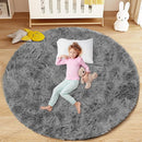 4FT Round Rug for Bedroom: Fluffy Shag Soft Washable Rugs Circle Small Fuzzy Plush Indoor Carpet for Living Room Nursery Playroom Dorm Kids Girls Boys Room (Dark Grey, 4'x4') by TinyTreasures Baby Boutique