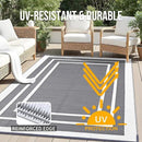 OLANLY Outdoor Rug 6x9 ft Waterproof, Reversible Outdoor Plastic Straw Rug, RV Mat, Indoor Outdoor Carpet Clearance for Patio, Camping, Balcony, Deck, Backyard, Grey & White by GreenHaven Gardens