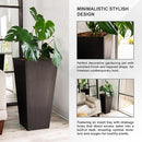 XBrand Modern 28-Inch Square Planter, Modern Tapered Planter Perfect for Indoor & Outdoor, Patio Décor, Set of 2 by CozyNest Decor