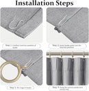 FMFUNCTEX Pinch Pleated Curtains 96 Inches Long for Living Room, Dove Grey Semi Sheer Faux Linen Textured Pleat Drapes for Bedroom with Hooks, Light Filtering Farmhouse Window Drapes 2 Panels by CozyNest Decor