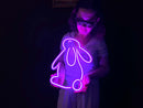 Rabbit 2 Neon Metal Sign